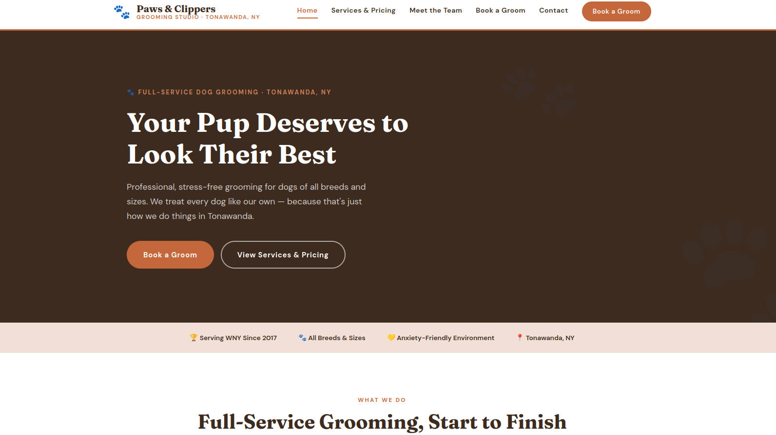 Dog Groomer Theme preview